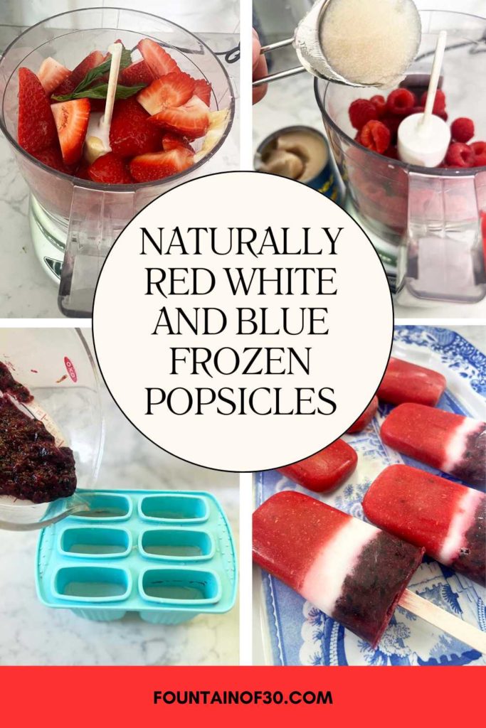 Skip the store-bought frozen treats and make these naturally red, white and blue popsicles instead. Easy, refreshing and perfect for Memorial Day or Fourth of July celebrations.