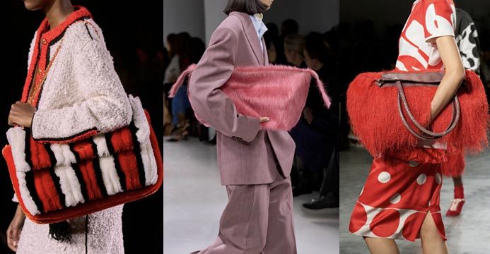 Gigantic Furry Handbags Seen at: Chanel, Bottega Veneta, Dries Van Noten