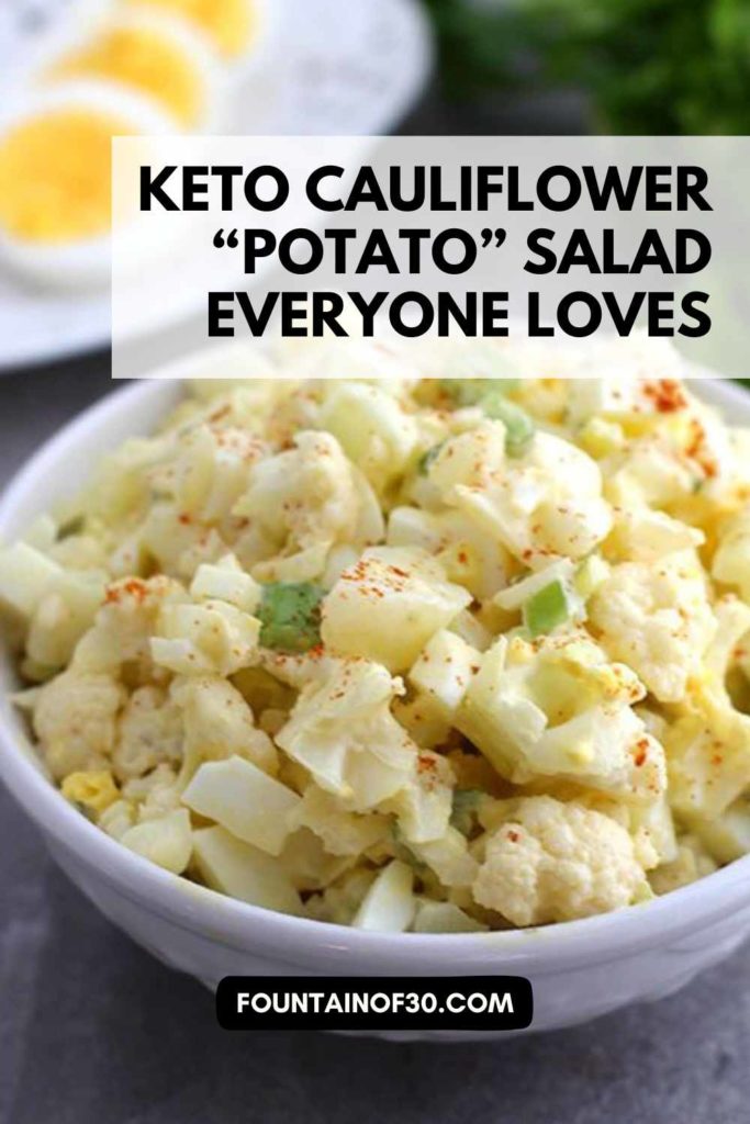 This cauliflower “potato” salad is the perfect healthy side dish for picnics, cookouts, and summer holidays. Easy to make, low carb, keto-friendly, and surprisingly delicious! 