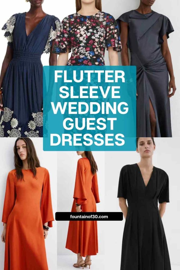 Looking for a flattering wedding guest dress? These flutter sleeve styles are comfortable, chic, and perfect for women over 50. Ideal for spring and summer weddings!