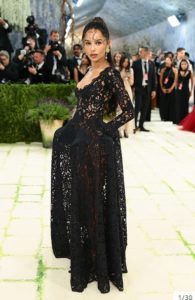 Zoe Kravitz in black Saint Laurent