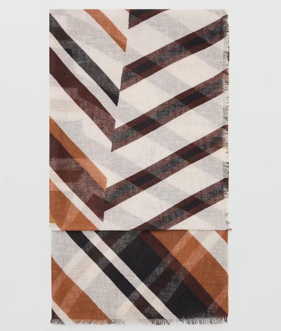 Geometric-Printed Linen Scarf travel wardrobe fountainof30