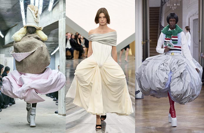 Poufy and Strange Silhouettes Seen at: Comme des Garçons, Valentino, Thom Browne