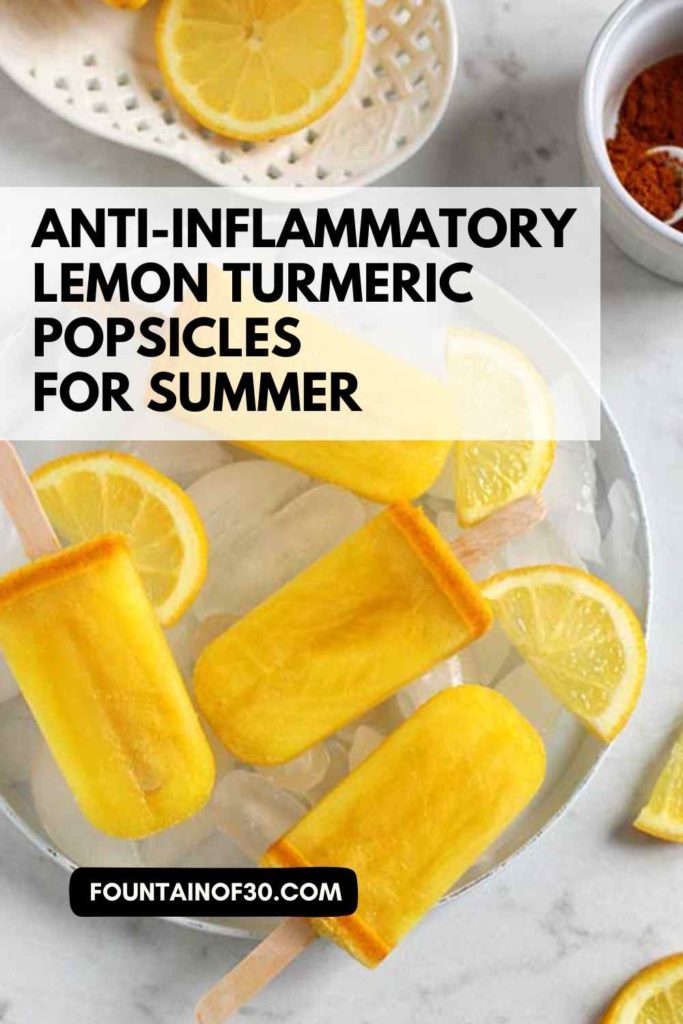 These refreshing lemon turmeric popsicles are easy to make, naturally dairy-free, and the perfect healthy frozen treat for hot summer days.
