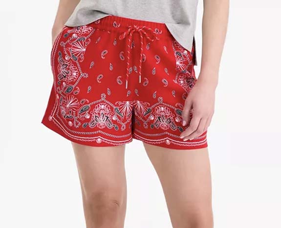 Bandana-Print Pull-On Shorts fountainof30