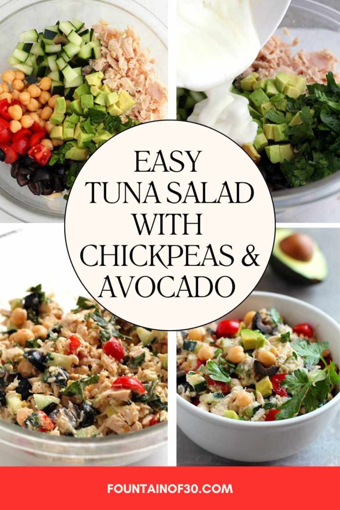Easy Mediterranean Tuna Salad with Chickpeas and Avocado