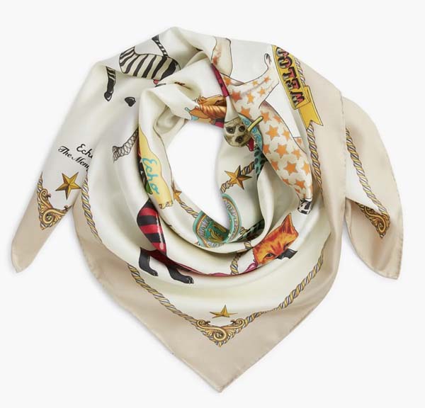 Menagerie Silk Square Scarf fountainof30