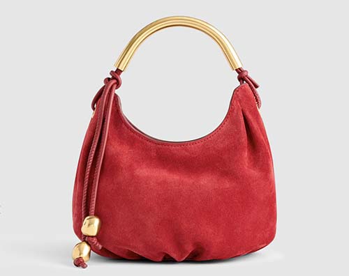 red suede mini bag