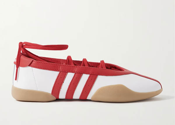 ADIDAS ORIGINALS Taekwondo Mei Ballet leather sneakers white red stripes