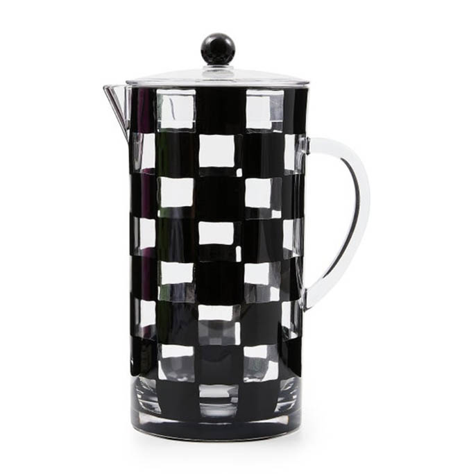 MacKenzie-Childs Black Check Acrylic Pitcher