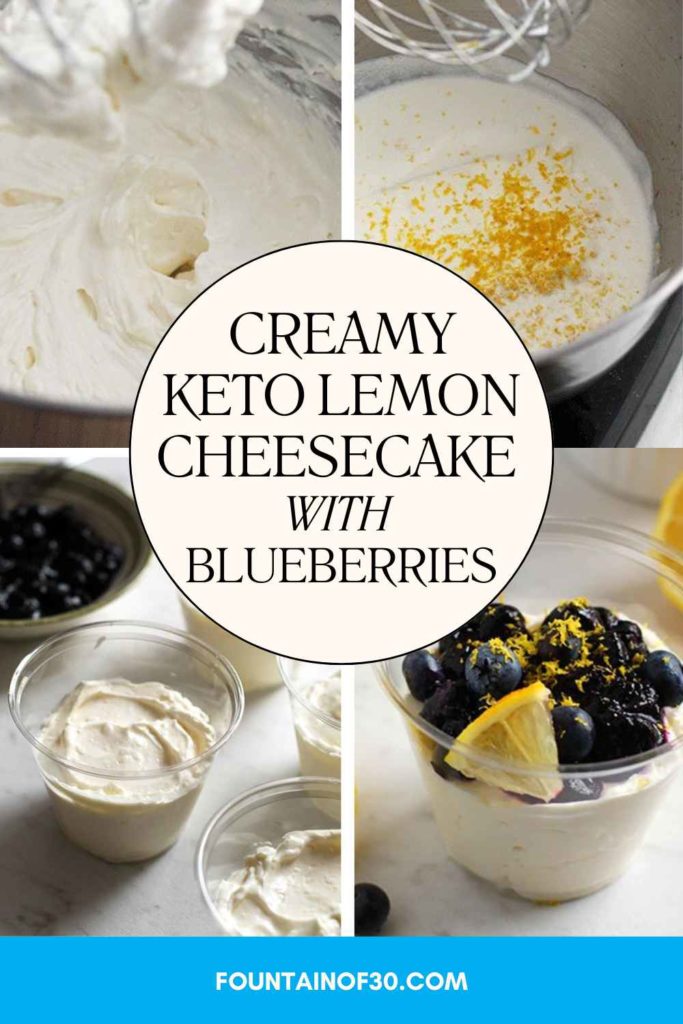 Creamy Keto Lemon Cheesecake with Blueberries fountainof30