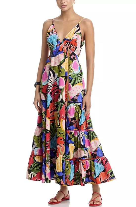Fruit Floral Ric Rac Maxi Summer Dress fountainof30