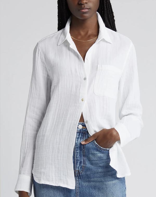 white cotton guaze shirt fountainof30