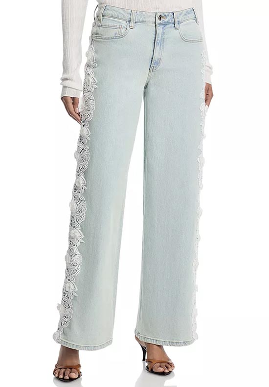 Lace Combo Jeans in Ice Blue fountainof30