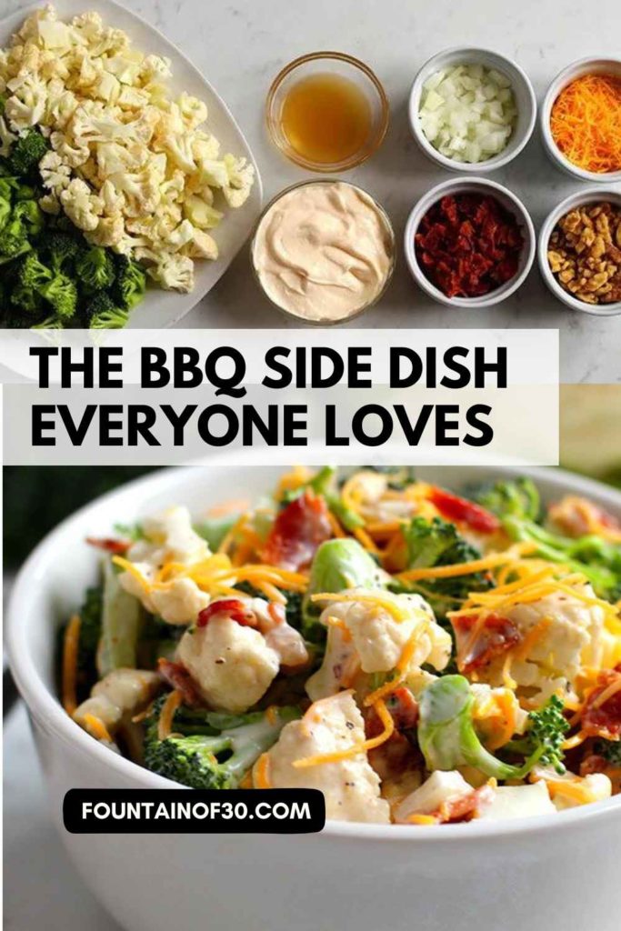Best Keto BBQ Side Dish broccoli salad fountainof30