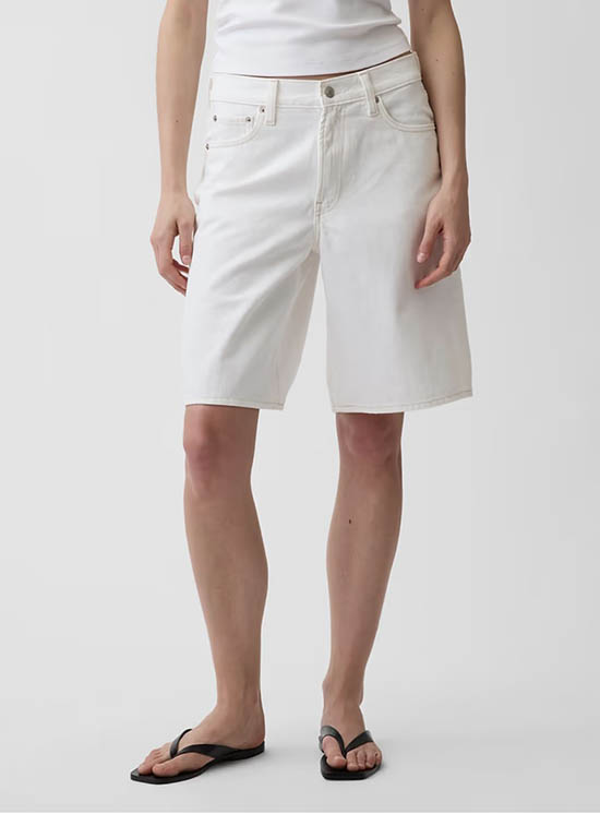 GAP 11" Mid Rise Longline Denim Shorts