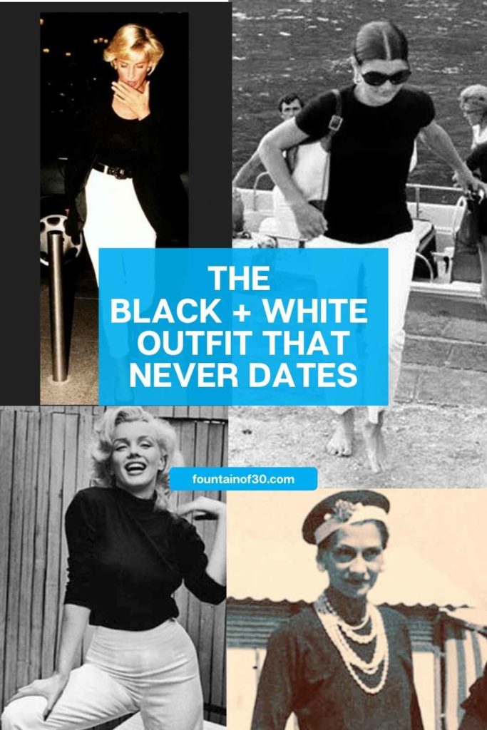 black and white outfit that never dates fountainof30