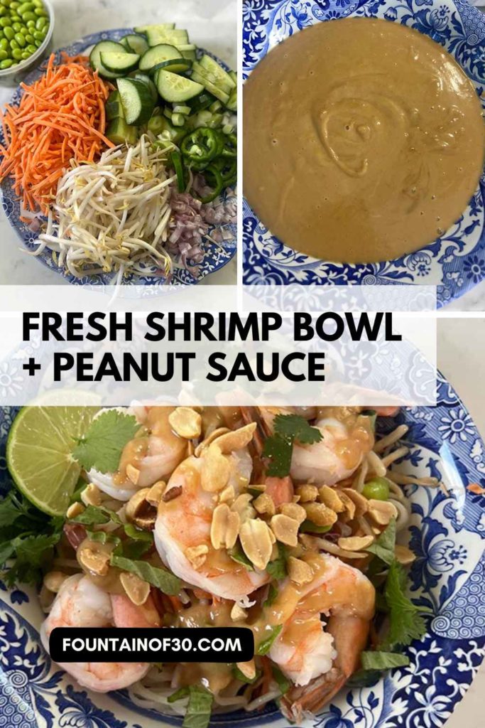 Fresh Shrimp Bowl with Peanut Sauce fountainof30