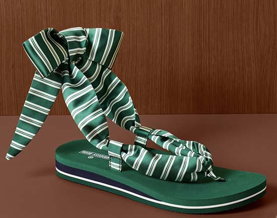green Women's Striped Wrap Sandals Rosie Assoulin x Target fountainof30