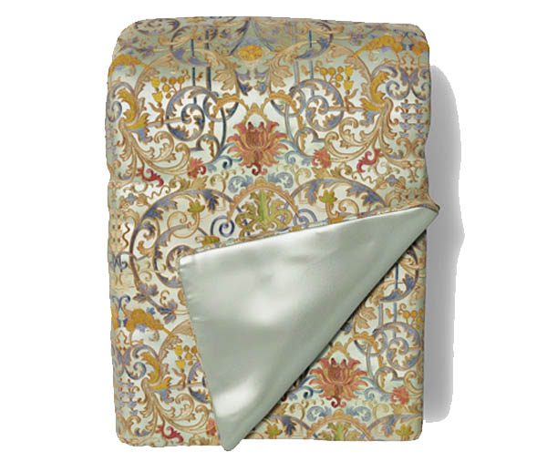 Embroidered satin throw blanket for luxurious fall home decor