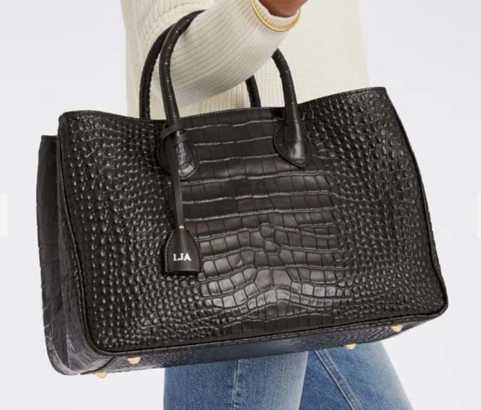 Mark & Graham Elisabetta Embossed Croc Leather Handbag