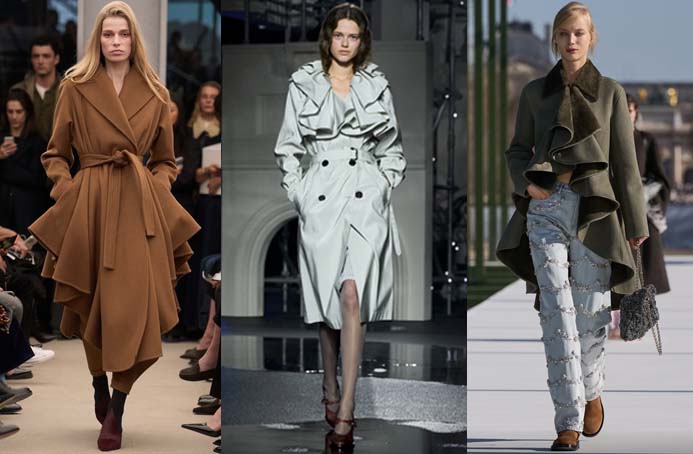 cascading ruffles at Alaïa, Burberry, Christian Dior fall trends