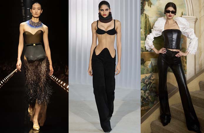 corset trend at Schiaparelli, Jean Paul Gaultier, Alice + Olivia