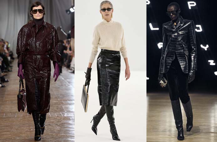 croc embossed leather fall 2026 Lanvin, Tom Ford, Khaite