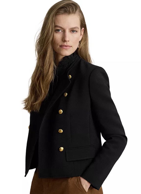 Lauren Ralph Lauren Double Breasted Sablé Crepe Jacket