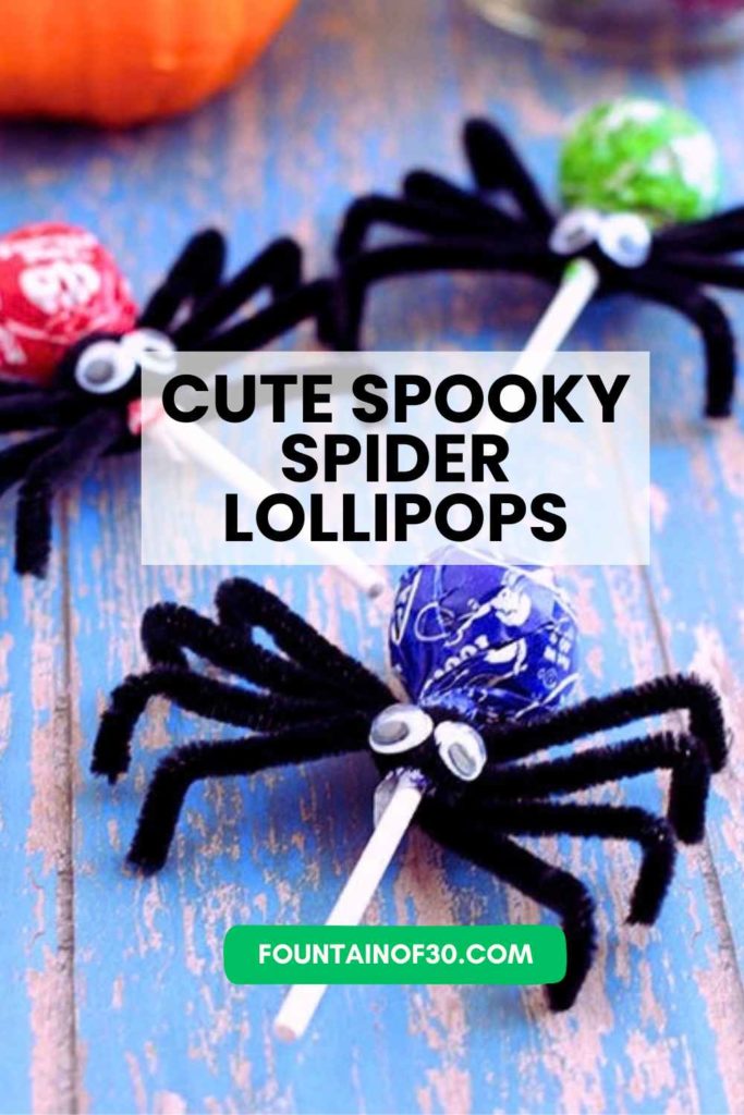 Cute Spooky Spider Lollipops fountainof30 DIY