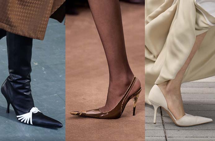 elongated toes at Marie Adam-Leenaerdt, Saint Laurent, Calvin Klein
