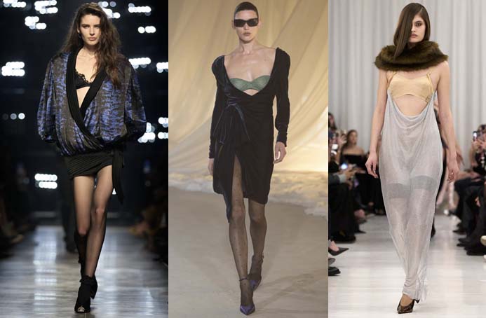 exposed bras at Isabel Marant, Balmain, Christian Cowan