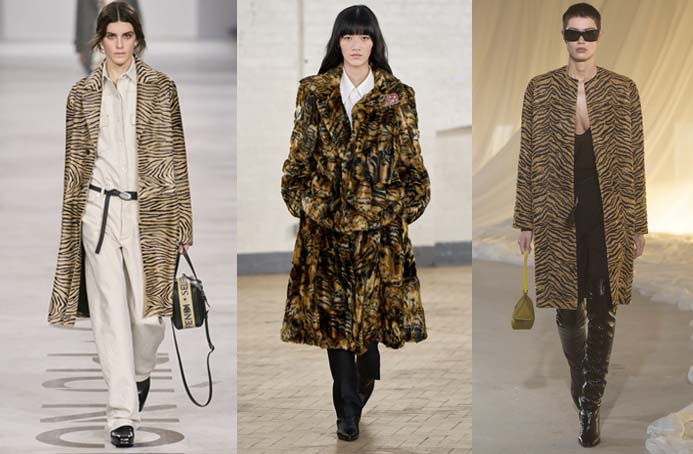tiger print trend at Fendi, Toga, Balmain fall 2026