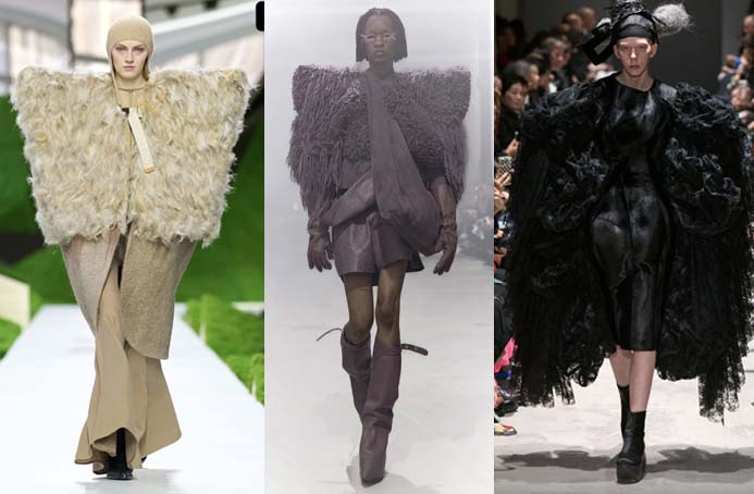 big wings runway fall 2026 Louis Vuitton, Rick Owens, Comme des Garçons