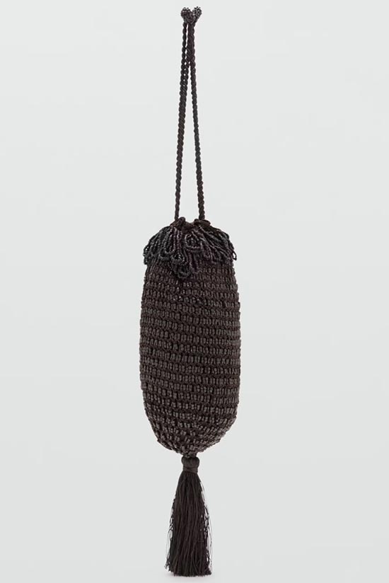 brown Beaded tassel flapper Handbag fountainof30