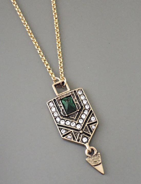Emerald Green Art Deco Necklace: fountainof30