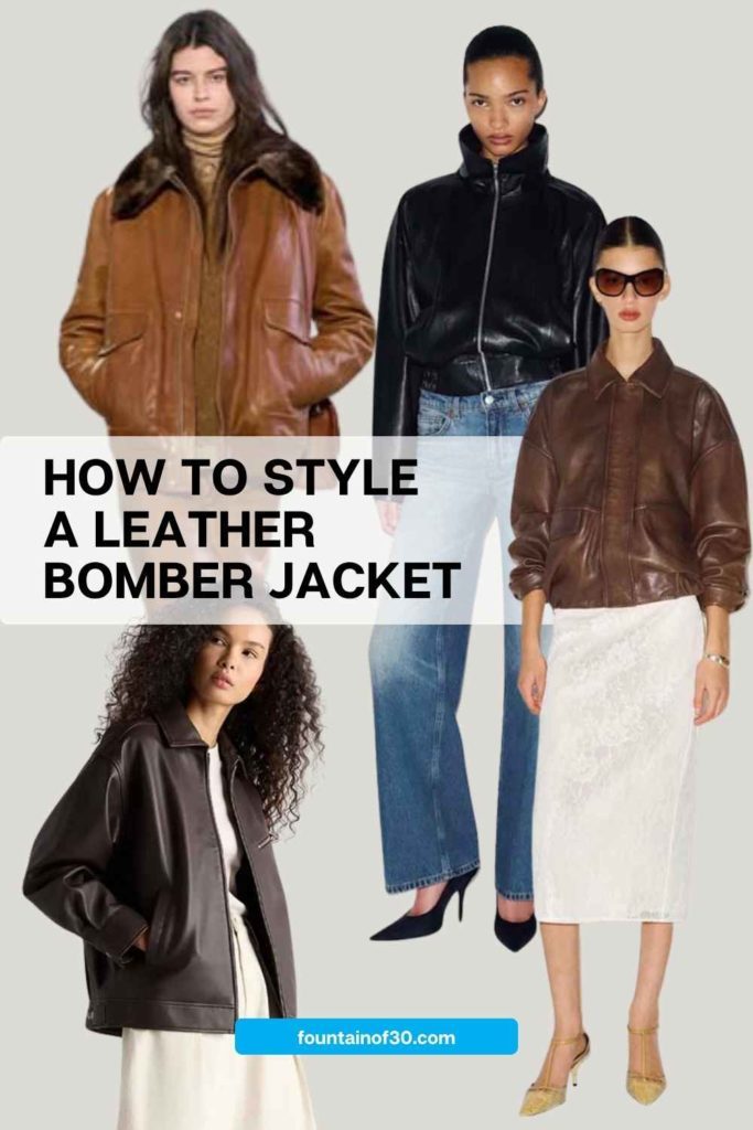 how to style a leather bomber jacket fountainof30
