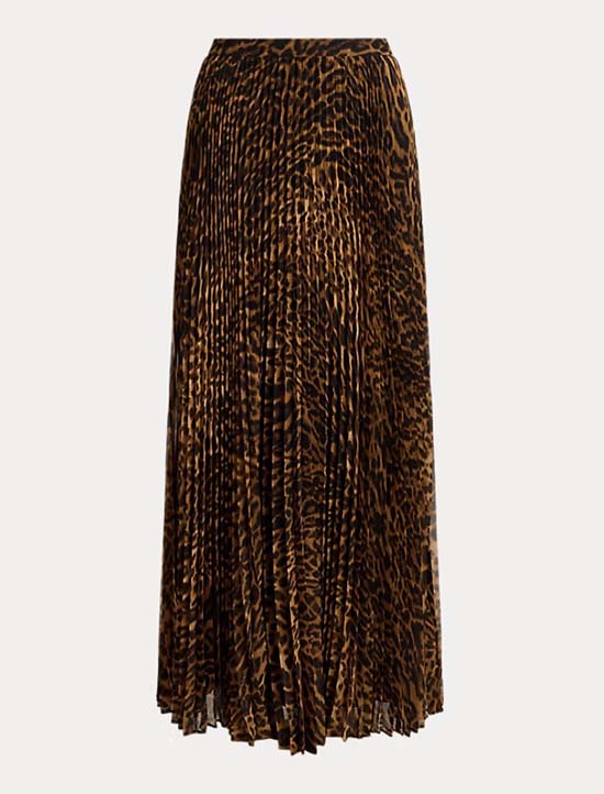 Ocelot-Print Pleated Chiffon Skirt how to style animal prints fountainof30