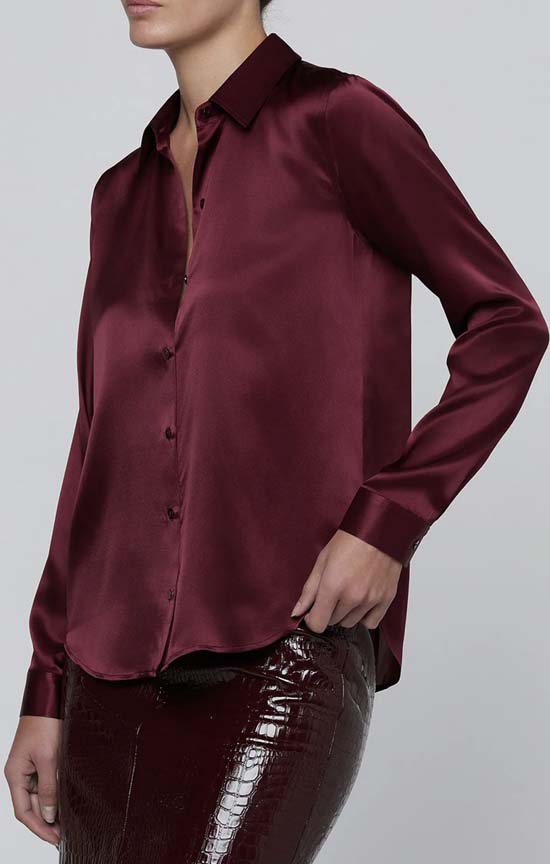 long Sleeve Blouse in Merlo Red
