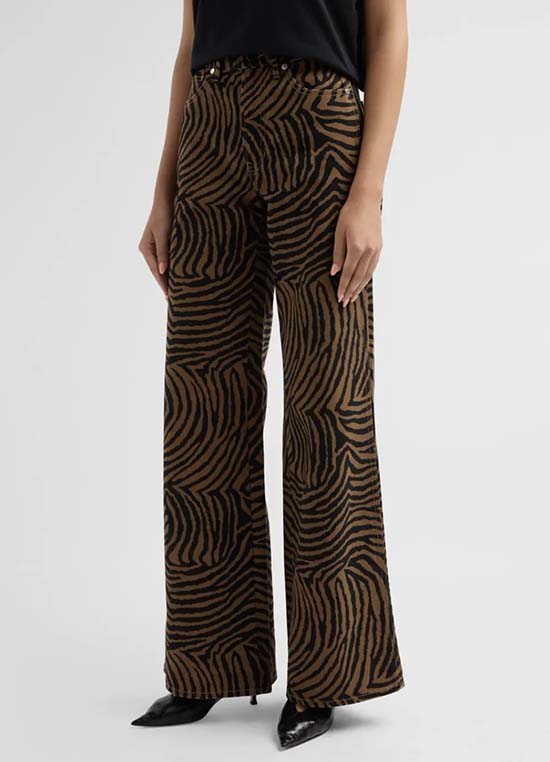 Ziger-Print Wide-Leg Jeans
